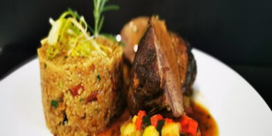 Lammhüfte in Ratatouille geschmort Lammhüfte in Ratatouille geschmort