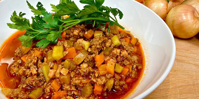Hackfleisch-Sosse