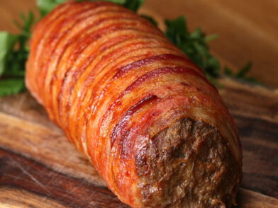 Spießbraten, gefüllt, gewickelt